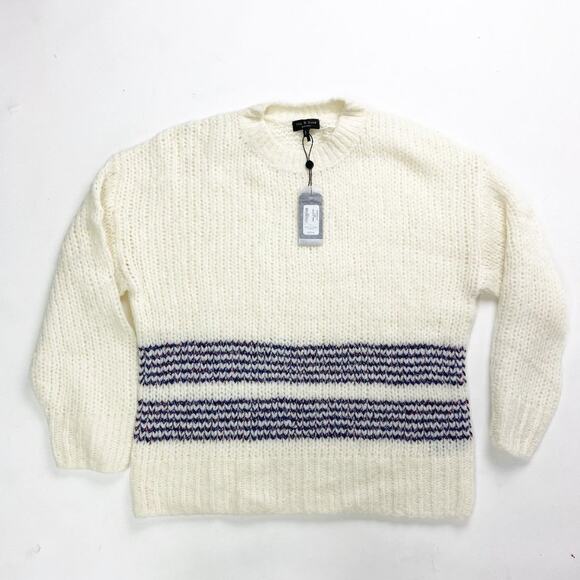 rag & bone Iceland Striped Wool Crew Neck Sweater - Picture 2 of 8